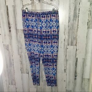 Karen Kane Boho/Tribal Print Pants Sz XL EUC
